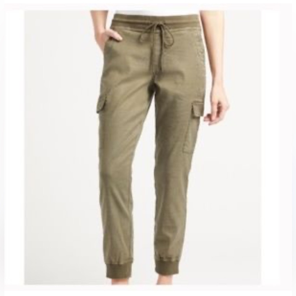 Anthropologie Level 99 Linen Cargo Drawstring Joggers Size Medium